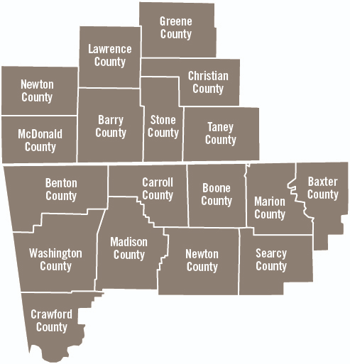 Brashears Furniture delivery area map